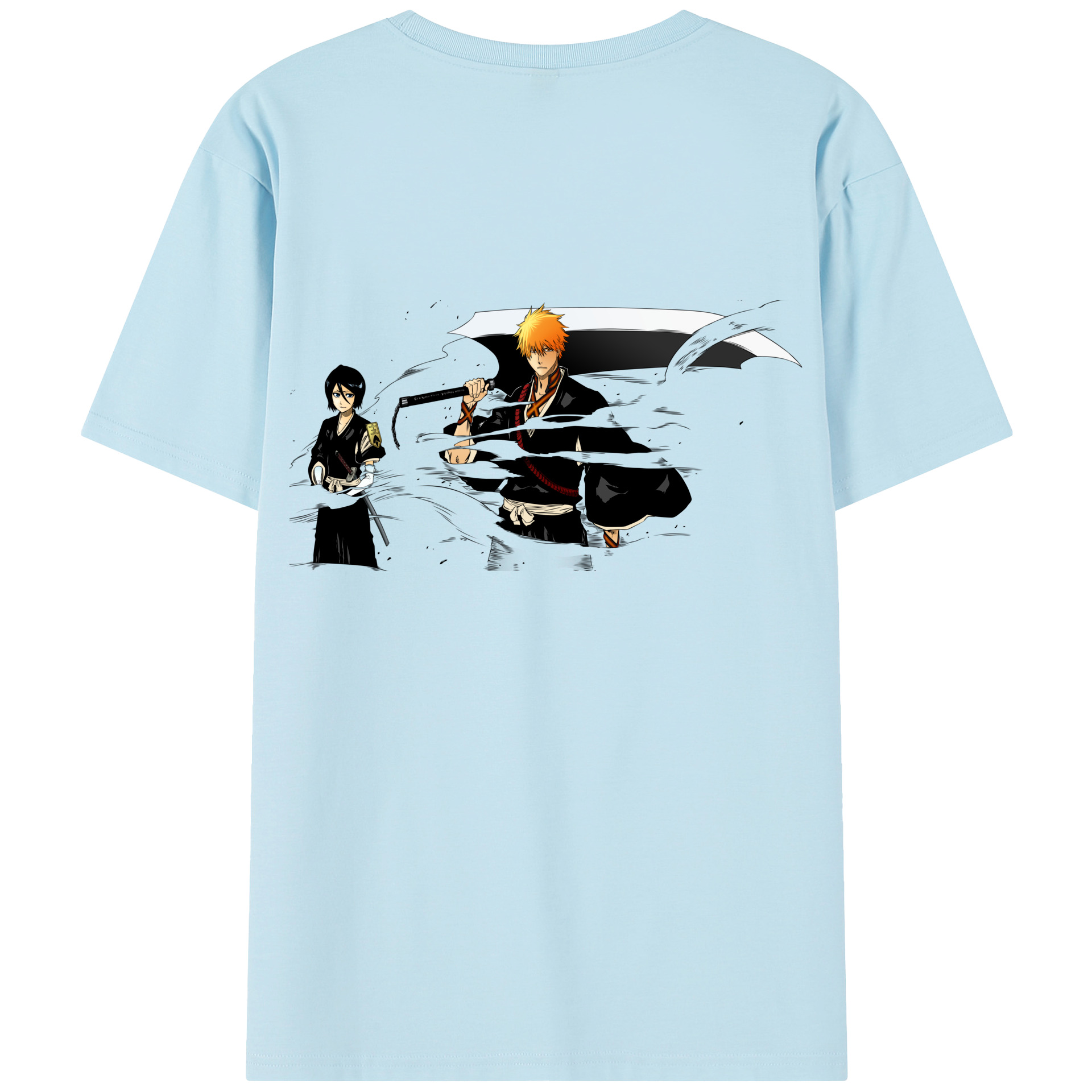（画像用） ブリーチ 黒崎一護（くろさき いちご）BLEACH Kurosaki Ichigo 綿100％半袖Tシャツ（背面プリント）